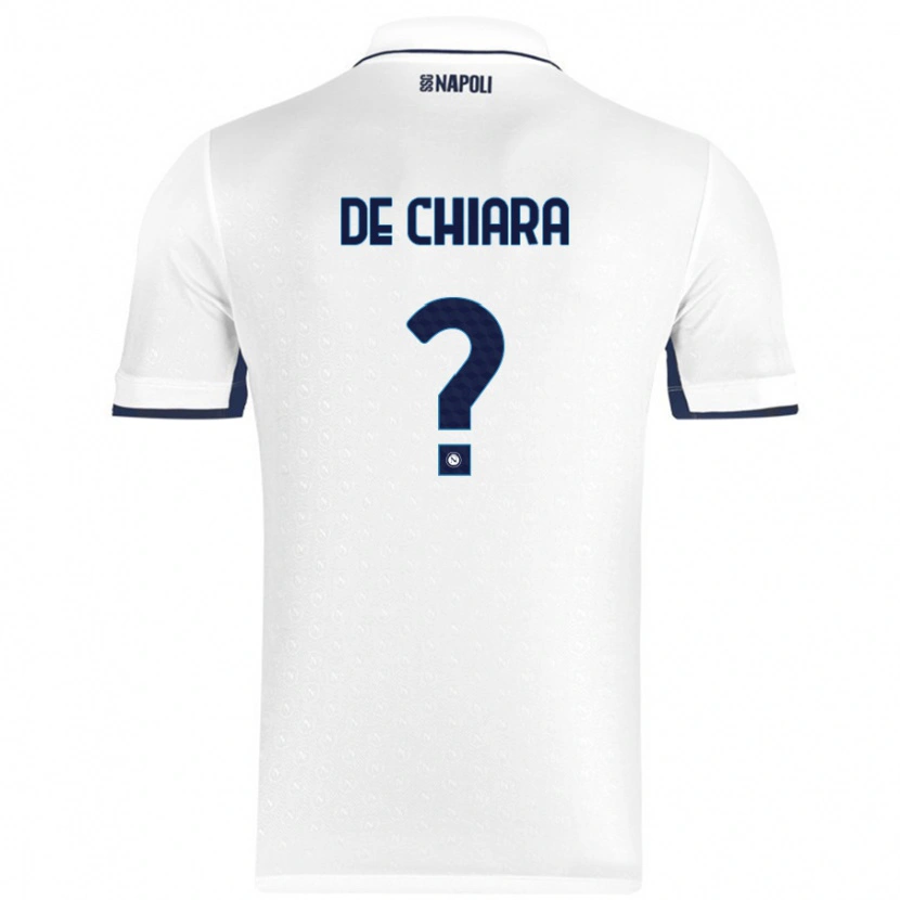 Danxen Homme Maillot Emmanuele De Chiara #0 Blanc Bleu Royal Tenues Extérieur 2024/25 T-Shirt