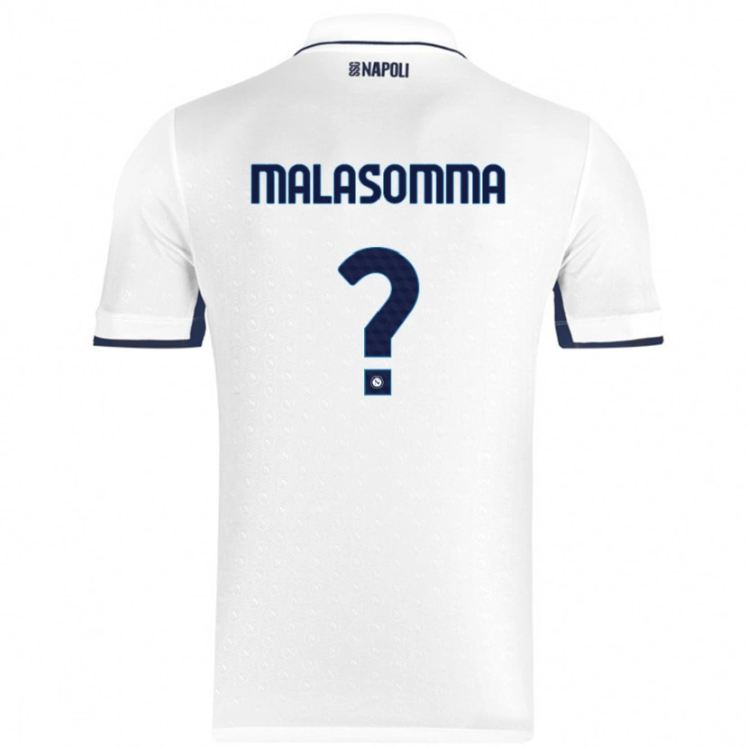 Danxen Homme Maillot Matteo Malasomma #0 Blanc Bleu Royal Tenues Extérieur 2024/25 T-Shirt