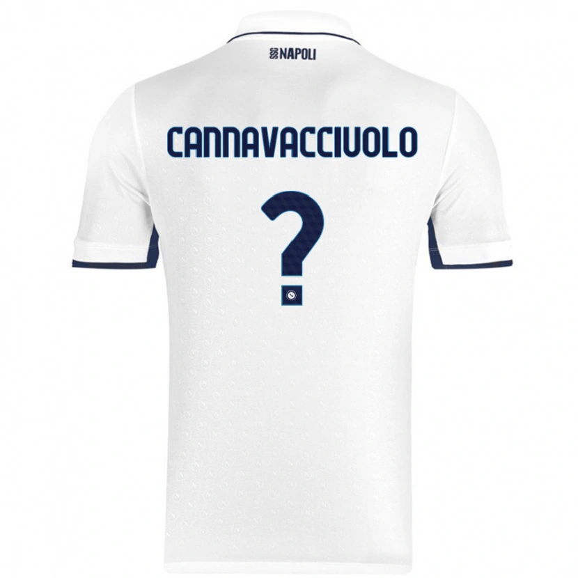 Danxen Homme Maillot Luigi Pio Cannavacciuolo #0 Blanc Bleu Royal Tenues Extérieur 2024/25 T-Shirt