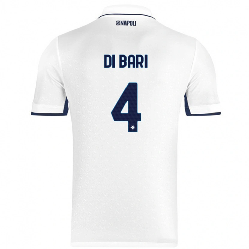Danxen Homme Maillot Martina Di Bari #4 Blanc Bleu Royal Tenues Extérieur 2024/25 T-Shirt