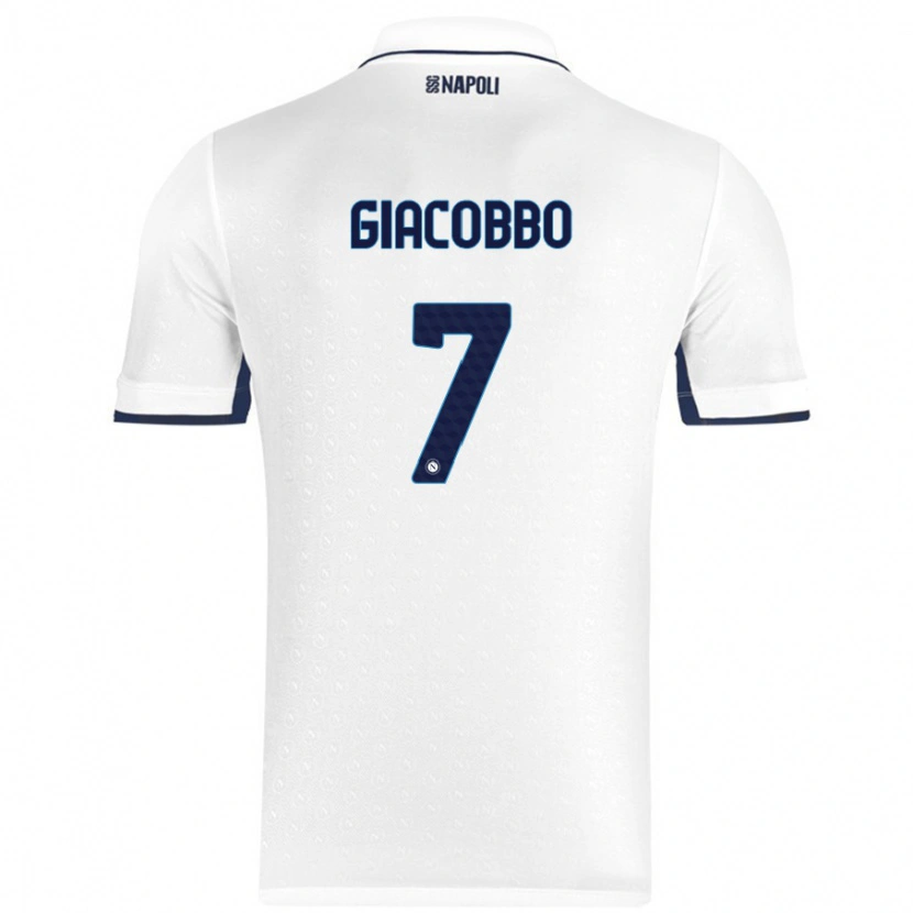 Danxen Homme Maillot Giulia Giacobbo #7 Blanc Bleu Royal Tenues Extérieur 2024/25 T-Shirt