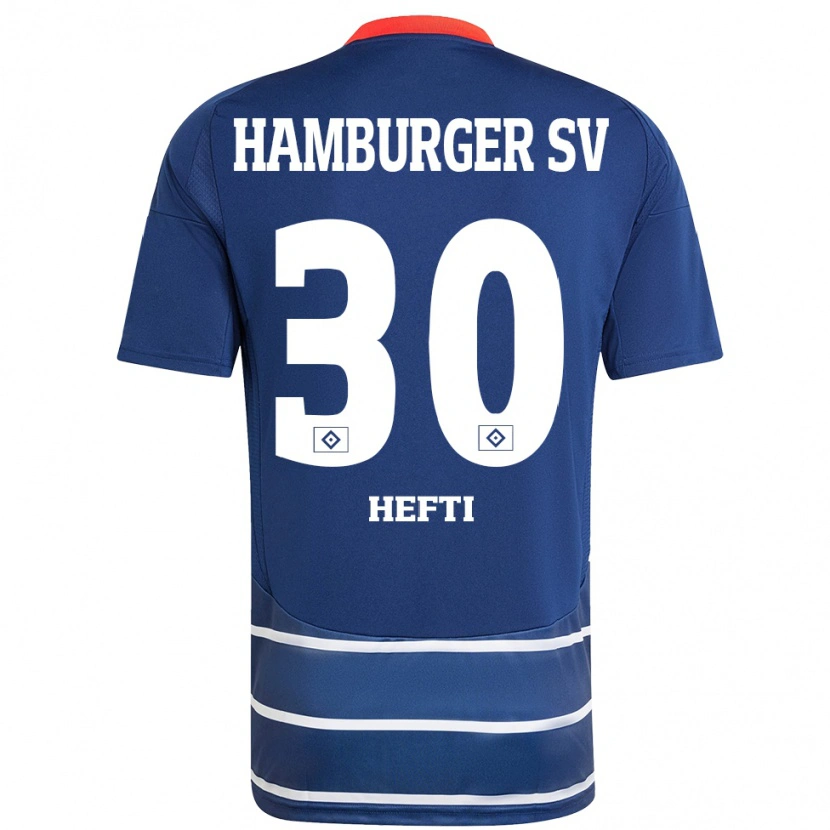 Danxen Homme Maillot Silvan Hefti #30 Bleu Foncé Tenues Extérieur 2024/25 T-Shirt