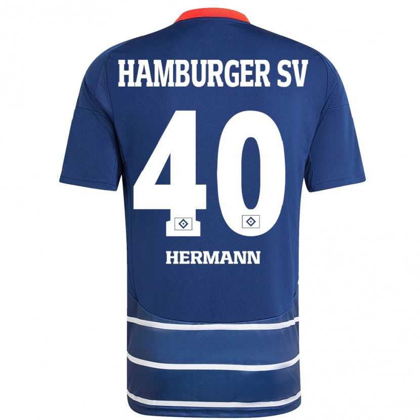 Danxen Homme Maillot Hannes Hermann #40 Bleu Foncé Tenues Extérieur 2024/25 T-Shirt