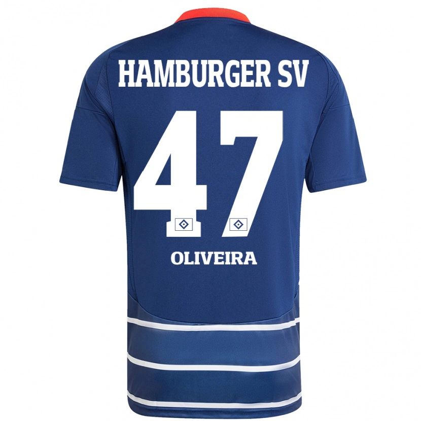 Danxen Homme Maillot Nicolas Oliveira #47 Bleu Foncé Tenues Extérieur 2024/25 T-Shirt