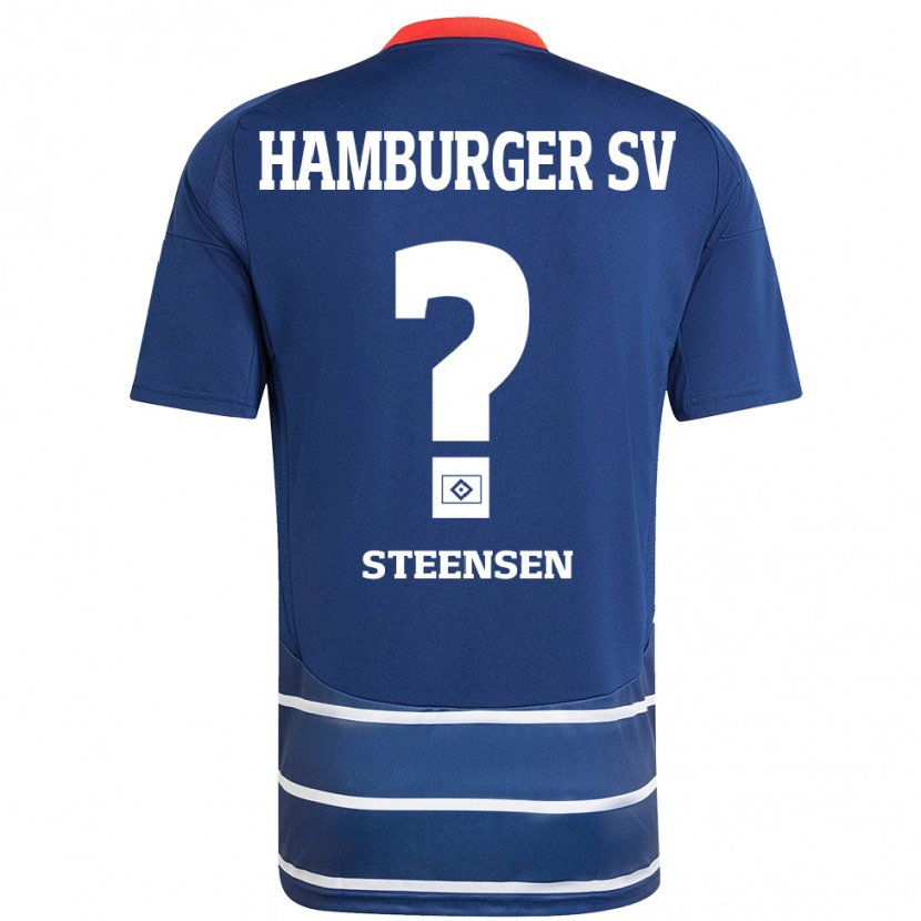 Danxen Homme Maillot Mika Steensen #0 Bleu Foncé Tenues Extérieur 2024/25 T-Shirt