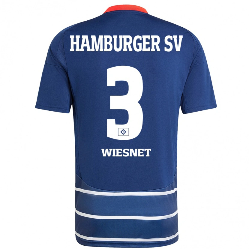 Danxen Homme Maillot Melvin Wiesnet #3 Bleu Foncé Tenues Extérieur 2024/25 T-Shirt