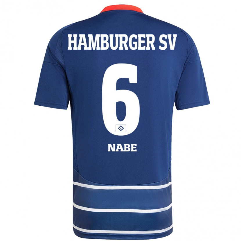 Danxen Homme Maillot Jamal Nabe #6 Bleu Foncé Tenues Extérieur 2024/25 T-Shirt