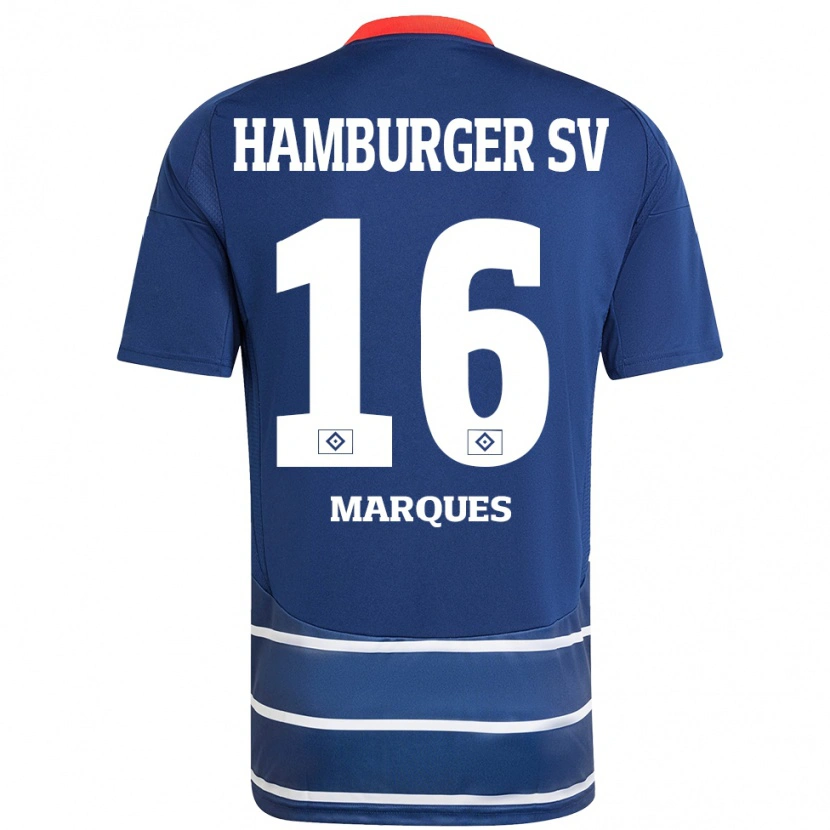 Danxen Homme Maillot Alex Da Graca Marques #16 Bleu Foncé Tenues Extérieur 2024/25 T-Shirt