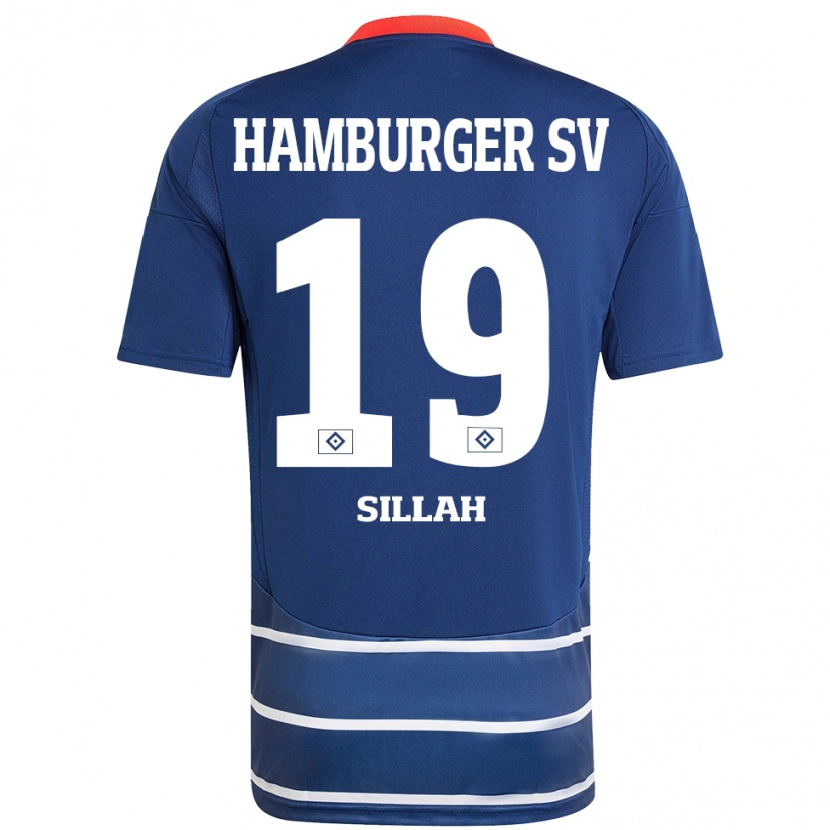 Danxen Homme Maillot Omar Sillah #19 Bleu Foncé Tenues Extérieur 2024/25 T-Shirt