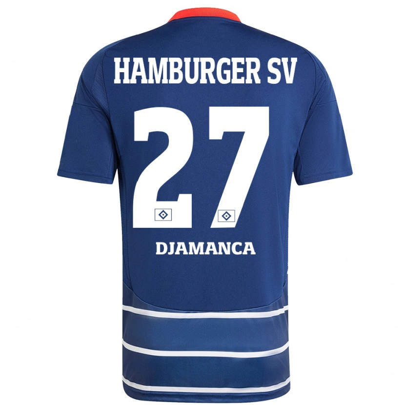 Danxen Homme Maillot Ismaila Djamanca #27 Bleu Foncé Tenues Extérieur 2024/25 T-Shirt