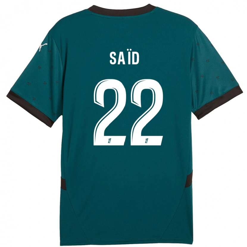 Danxen Homme Maillot Wesley Saïd #22 Vert Foncé Tenues Extérieur 2024/25 T-Shirt