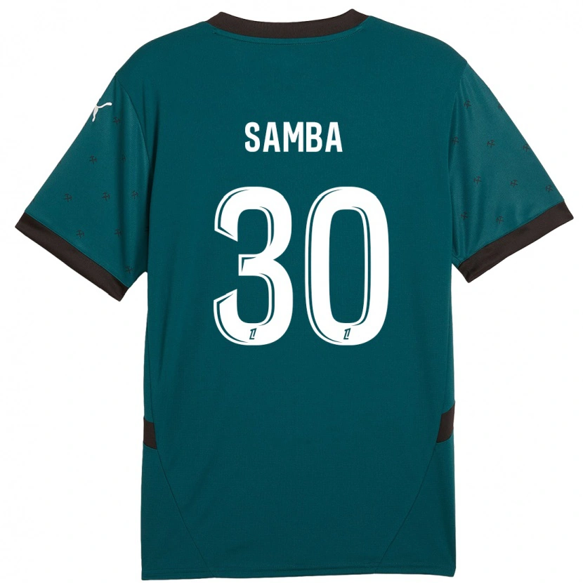 Danxen Homme Maillot Brice Samba #30 Vert Foncé Tenues Extérieur 2024/25 T-Shirt