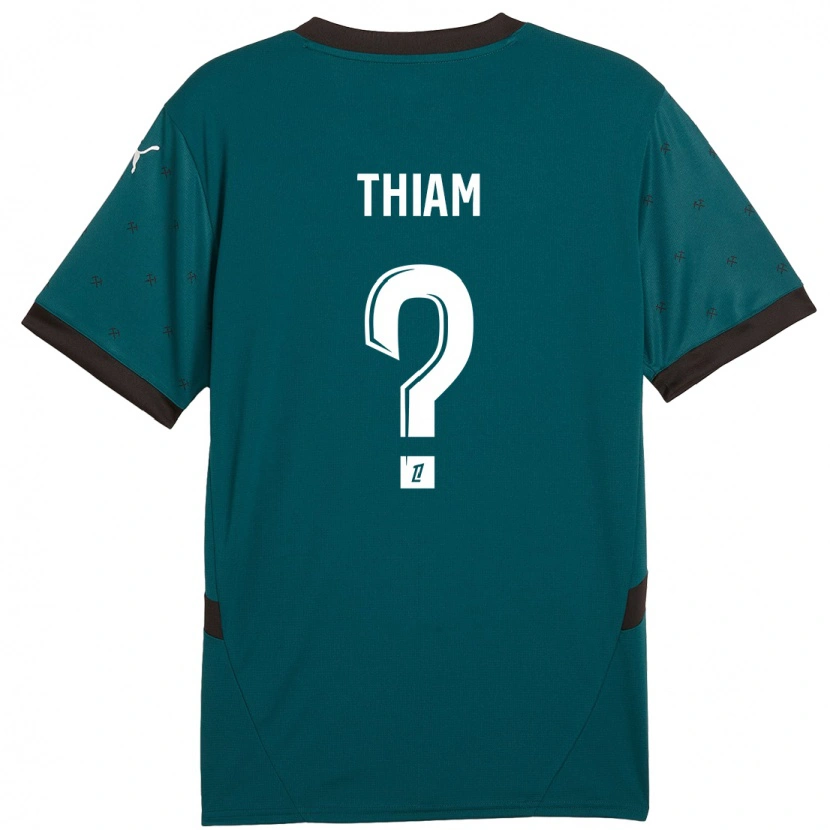 Danxen Homme Maillot Mamadou Thiam #0 Vert Foncé Tenues Extérieur 2024/25 T-Shirt