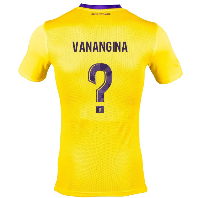 Danxen Homme Maillot Mechack Niombo Vanangina #0 Jaune Violet Tenues Extérieur 2024/25 T-Shirt