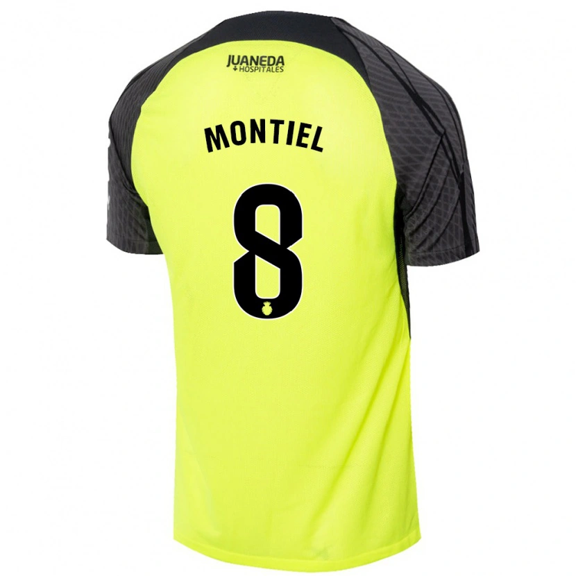 Danxen Homme Maillot Luis Montiel #8 Vert Fluo Noir Tenues Extérieur 2024/25 T-Shirt