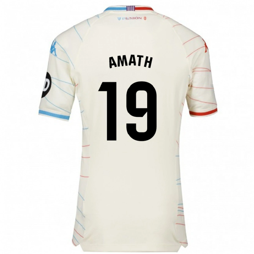 Danxen Homme Maillot Amath Ndiaye #19 Blanc Rouge Bleu Tenues Extérieur 2024/25 T-Shirt