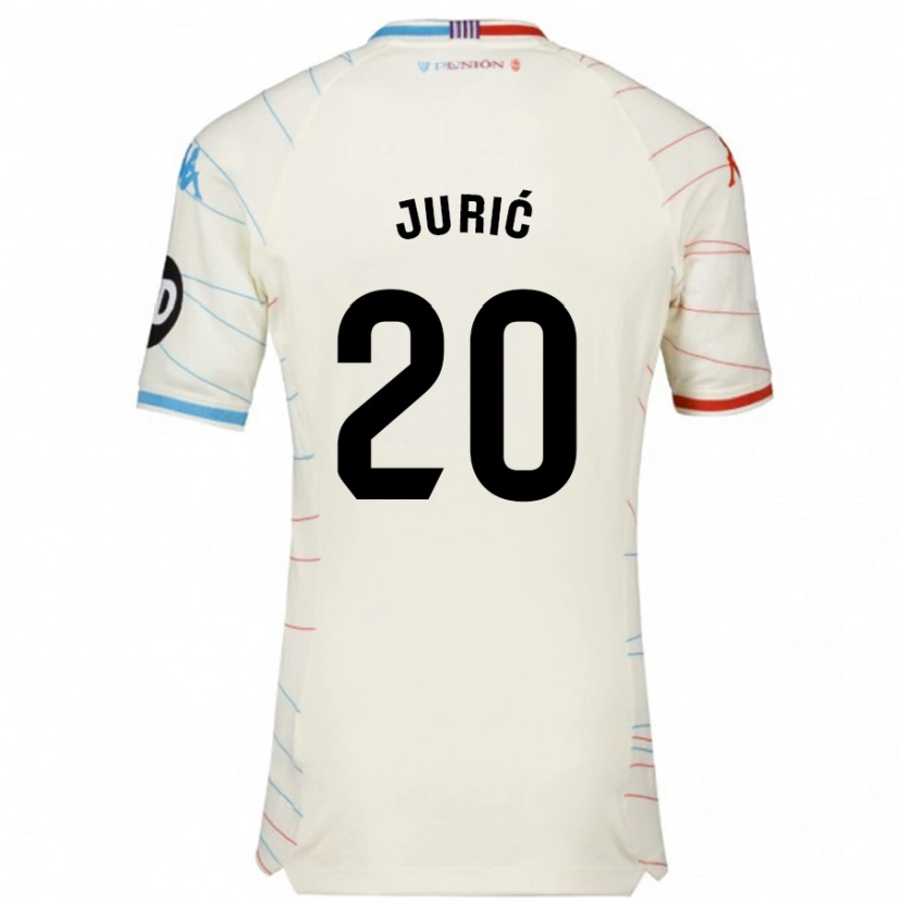 Danxen Homme Maillot Stanko Juric #20 Blanc Rouge Bleu Tenues Extérieur 2024/25 T-Shirt