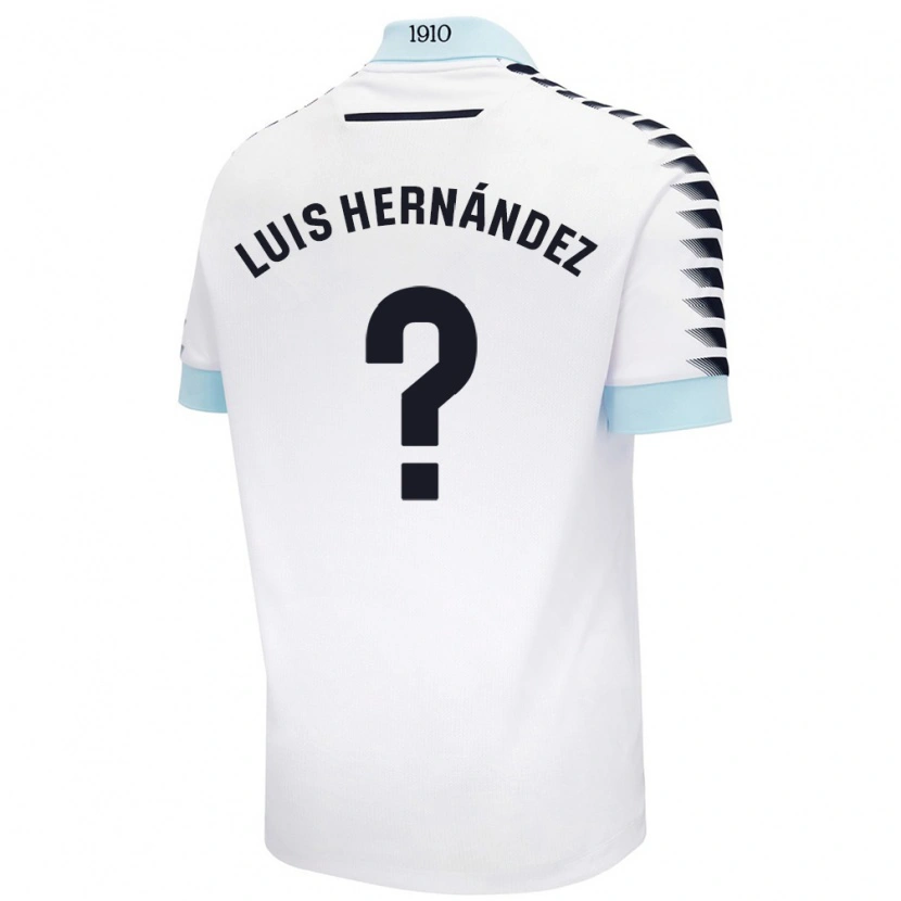 Danxen Homme Maillot Luis Hernández #0 Blanc Bleu Tenues Extérieur 2024/25 T-Shirt