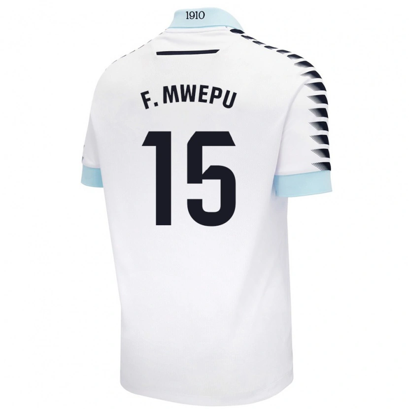Danxen Homme Maillot Francisco Mwepu #15 Blanc Bleu Tenues Extérieur 2024/25 T-Shirt