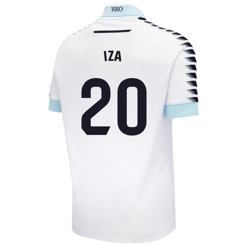 Danxen Homme Maillot Iza Carcelén #20 Blanc Bleu Tenues Extérieur 2024/25 T-Shirt