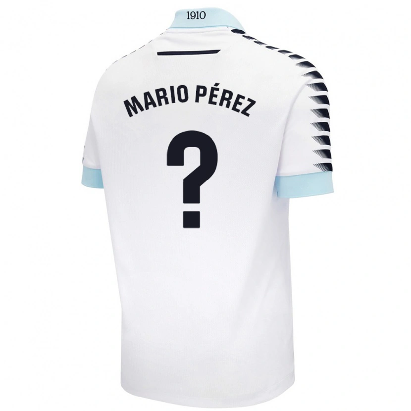 Danxen Homme Maillot Mario Pérez #0 Blanc Bleu Tenues Extérieur 2024/25 T-Shirt