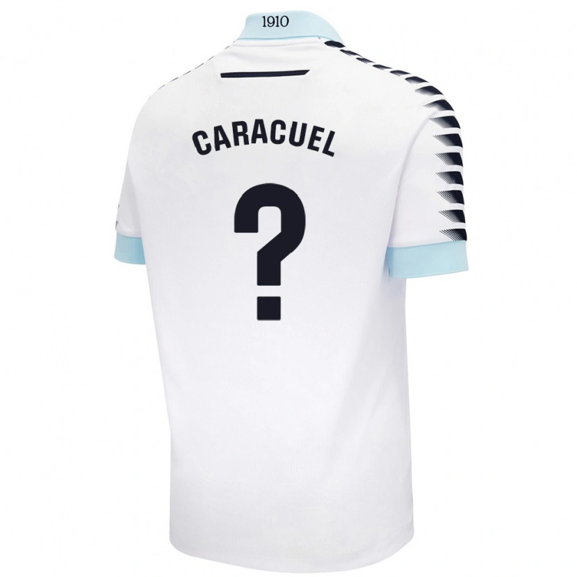 Danxen Homme Maillot Toni Caracuel #0 Blanc Bleu Tenues Extérieur 2024/25 T-Shirt