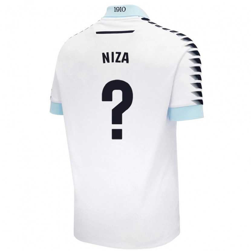 Danxen Homme Maillot Sergio Niza #0 Blanc Bleu Tenues Extérieur 2024/25 T-Shirt