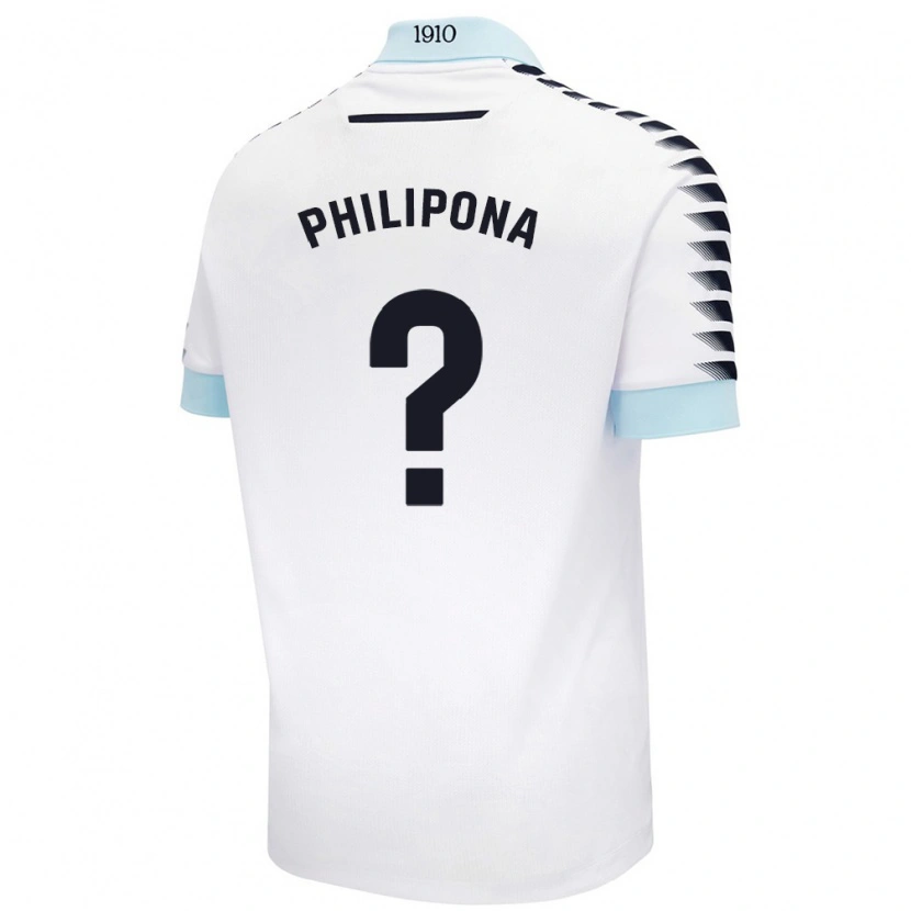Danxen Homme Maillot Noé Philipona #0 Blanc Bleu Tenues Extérieur 2024/25 T-Shirt