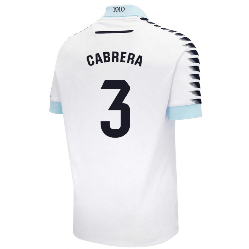 Danxen Homme Maillot Julio Cabrera #3 Blanc Bleu Tenues Extérieur 2024/25 T-Shirt
