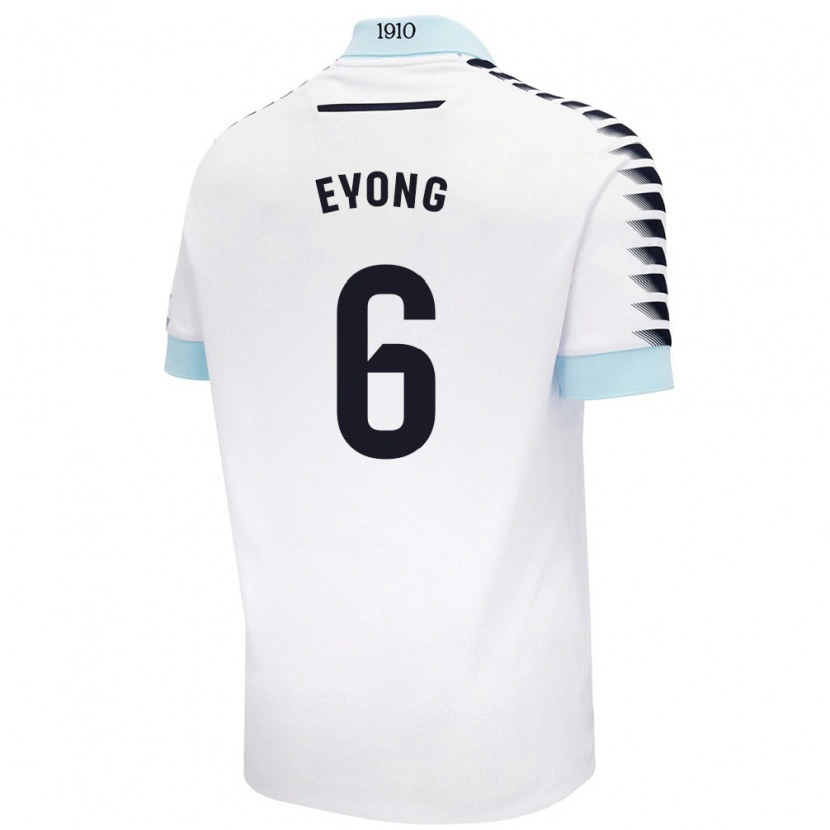 Danxen Homme Maillot Etta Eyong #6 Blanc Bleu Tenues Extérieur 2024/25 T-Shirt