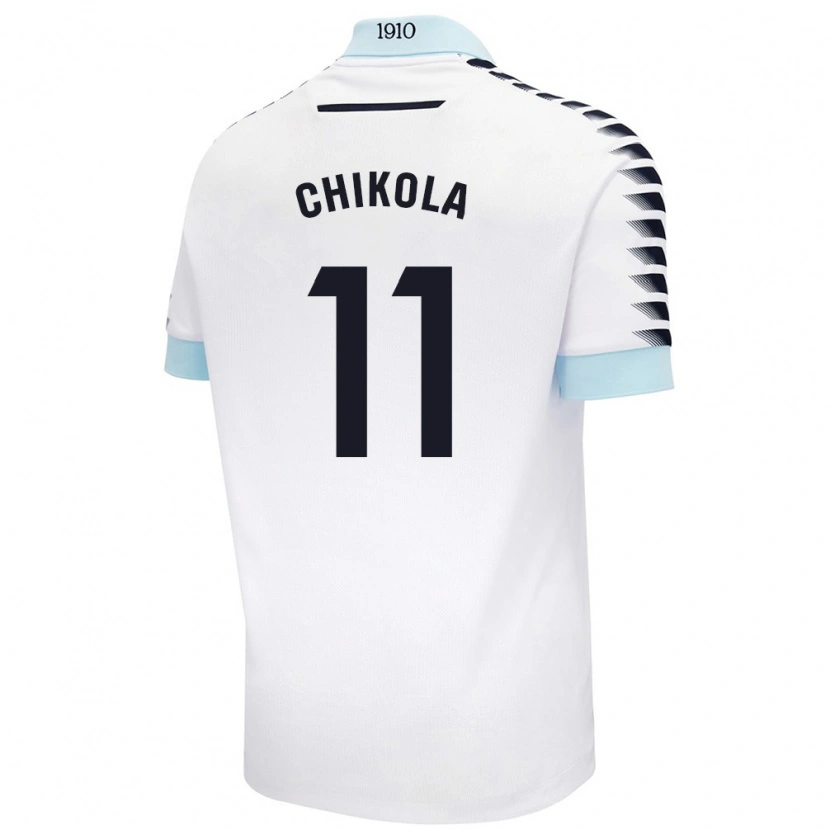 Danxen Homme Maillot Peter Chikola #11 Blanc Bleu Tenues Extérieur 2024/25 T-Shirt