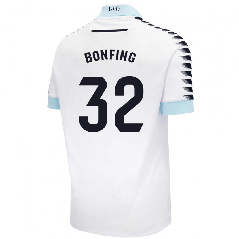 Danxen Homme Maillot Boubacar Bonfing #32 Blanc Bleu Tenues Extérieur 2024/25 T-Shirt