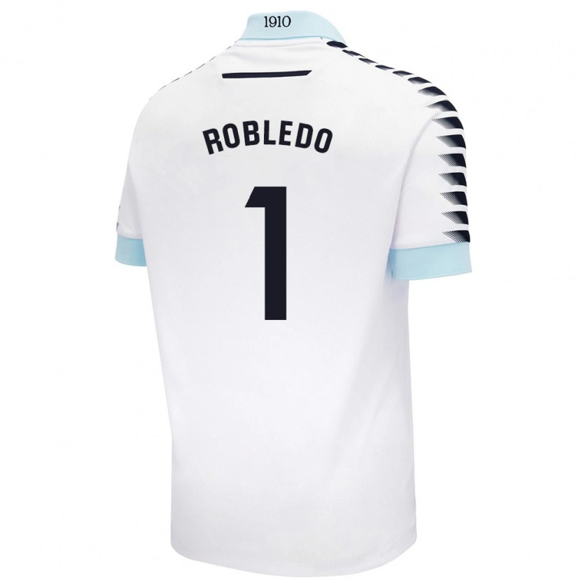 Danxen Homme Maillot Robledo #1 Blanc Bleu Tenues Extérieur 2024/25 T-Shirt