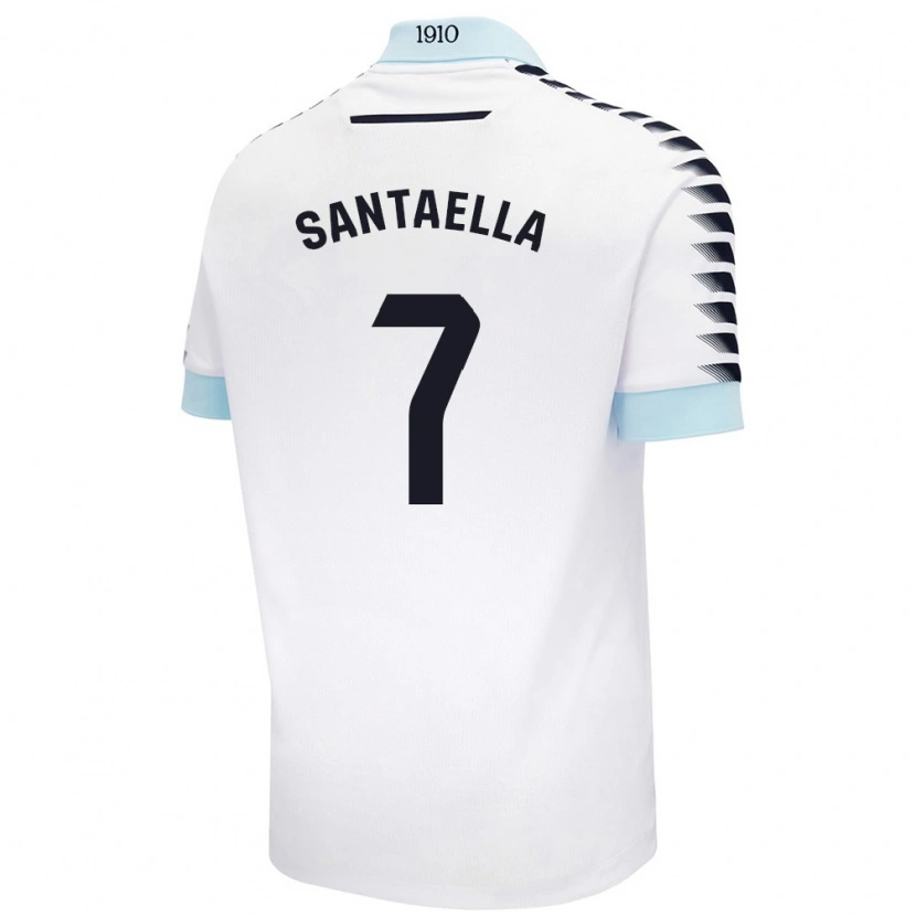 Danxen Homme Maillot Natalia Santaella Picón #7 Blanc Bleu Tenues Extérieur 2024/25 T-Shirt