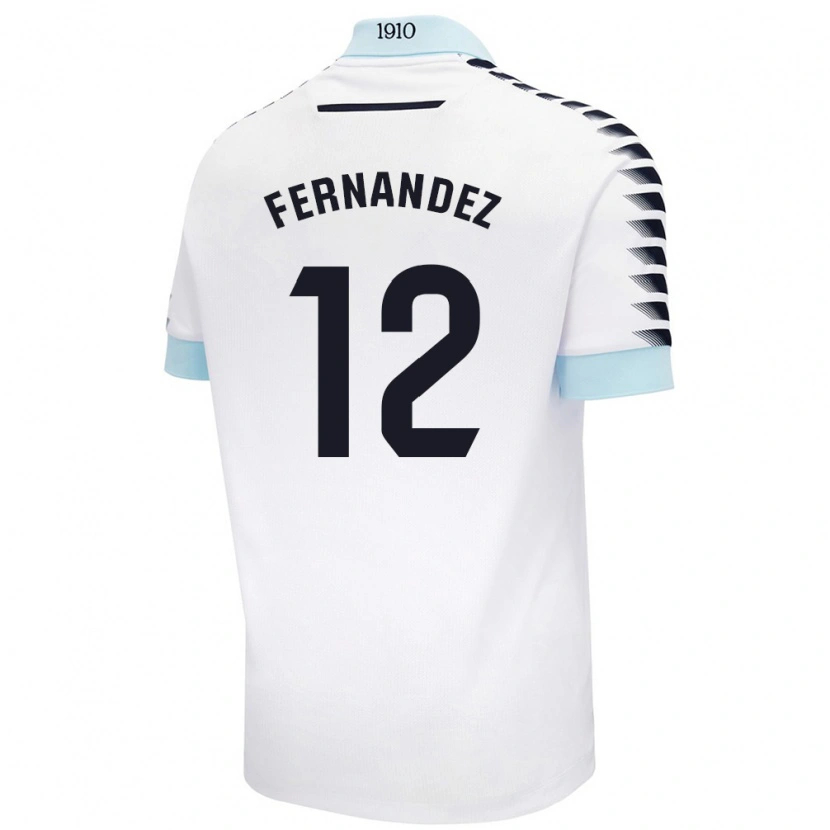 Danxen Homme Maillot Sandra Fernández León #12 Blanc Bleu Tenues Extérieur 2024/25 T-Shirt