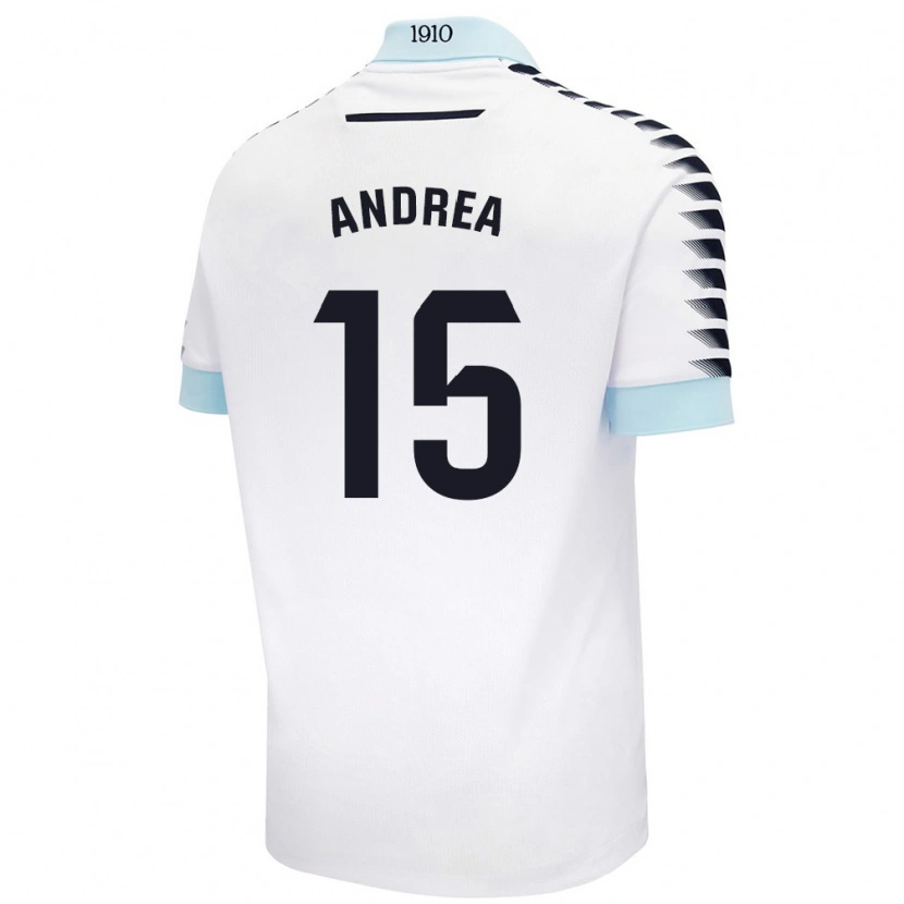 Danxen Homme Maillot Andrea Sánchez Moreno #15 Blanc Bleu Tenues Extérieur 2024/25 T-Shirt