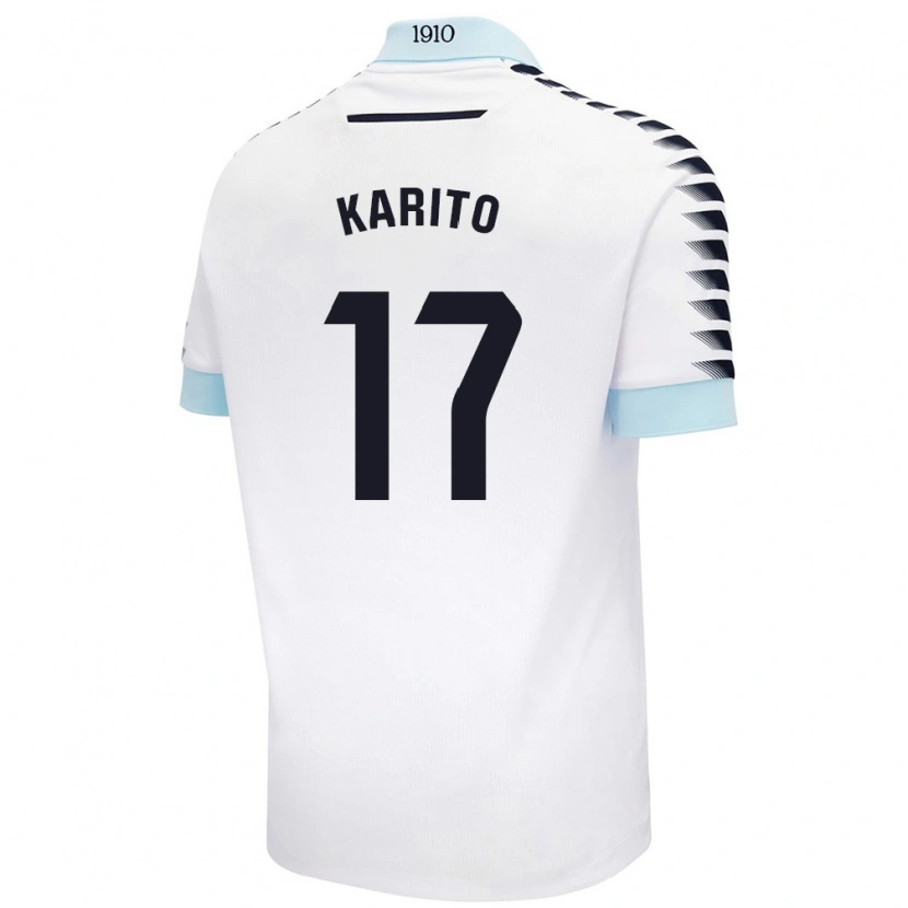 Danxen Homme Maillot Carolina De Los Santos Mellado #17 Blanc Bleu Tenues Extérieur 2024/25 T-Shirt