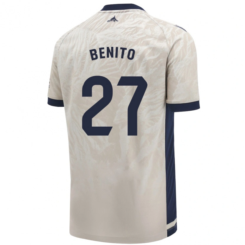 Danxen Homme Maillot Iker Benito #27 Gris Clair Tenues Extérieur 2024/25 T-Shirt