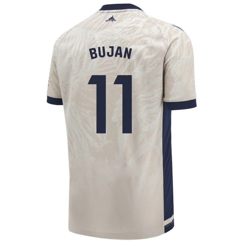 Danxen Homme Maillot Unai Buján #11 Gris Clair Tenues Extérieur 2024/25 T-Shirt