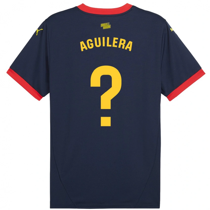 Danxen Homme Maillot Oriol Aguilera #0 Bleu Marine Rouge Tenues Extérieur 2024/25 T-Shirt