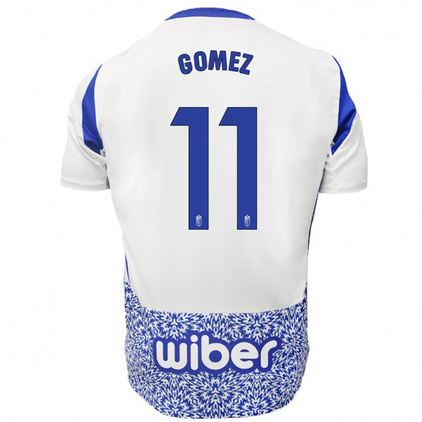 Danxen Homme Maillot Andrea Gómez #11 Blanc Bleu Tenues Extérieur 2024/25 T-Shirt