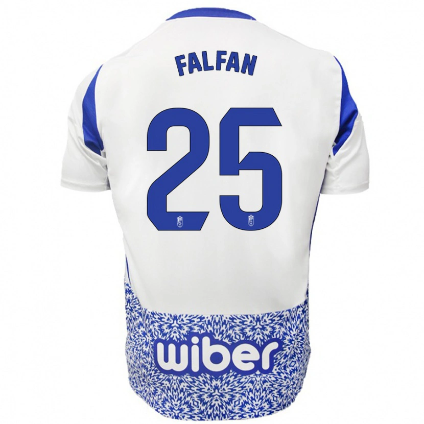 Danxen Homme Maillot Daiana Falfán #25 Blanc Bleu Tenues Extérieur 2024/25 T-Shirt