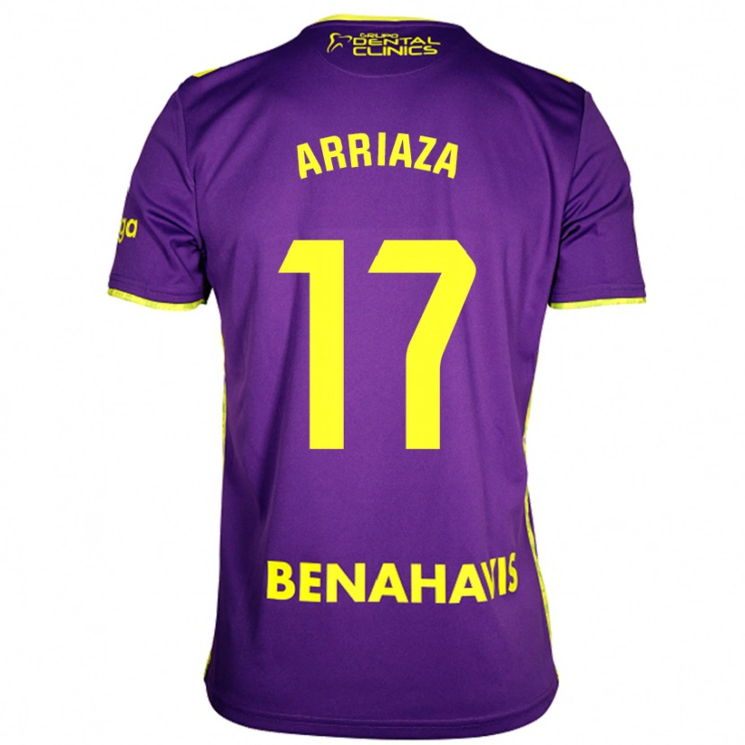 Danxen Homme Maillot Pablo Arriaza #17 Violet Jaune Tenues Extérieur 2024/25 T-Shirt