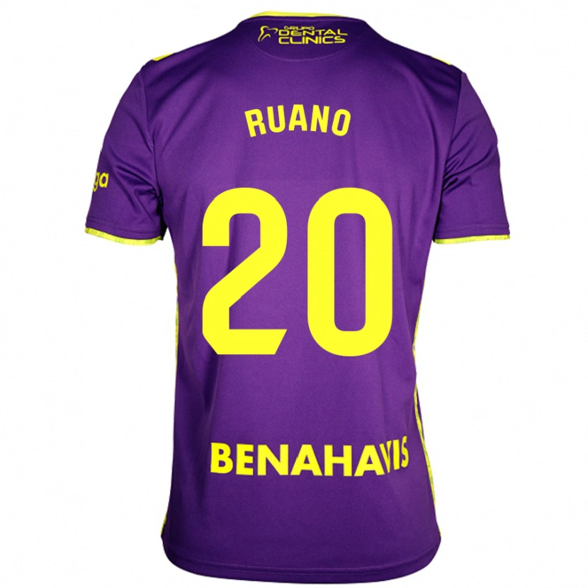 Danxen Homme Maillot Celia Ruano #20 Violet Jaune Tenues Extérieur 2024/25 T-Shirt