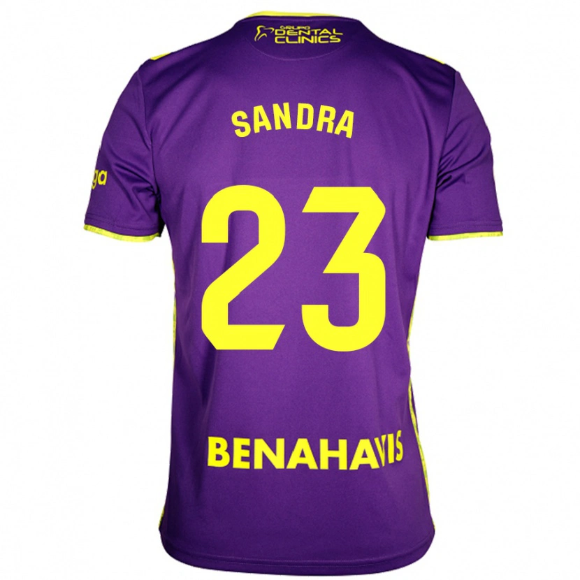 Danxen Homme Maillot Sandra #23 Violet Jaune Tenues Extérieur 2024/25 T-Shirt