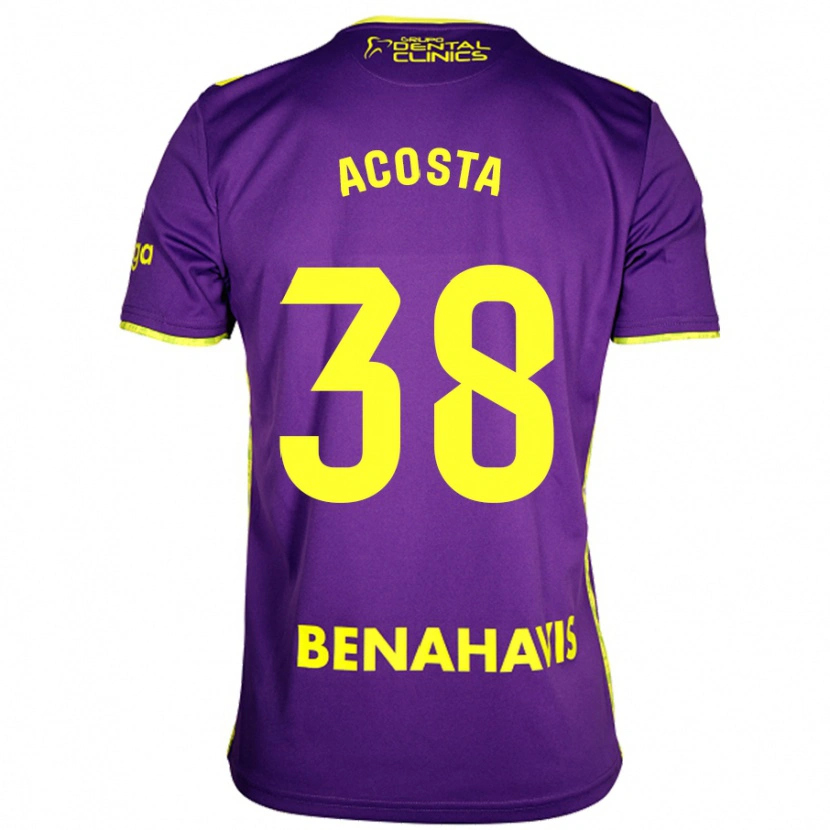 Danxen Homme Maillot Judith Acosta #38 Violet Jaune Tenues Extérieur 2024/25 T-Shirt