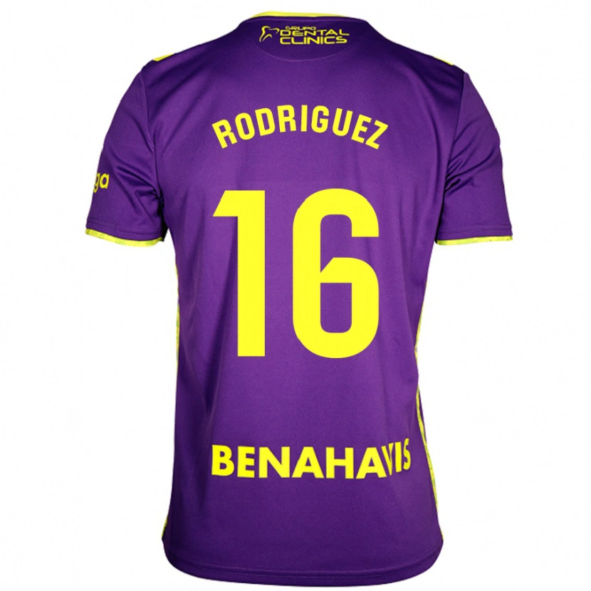 Danxen Homme Maillot Genaro Rodríguez #16 Violet Jaune Tenues Extérieur 2024/25 T-Shirt