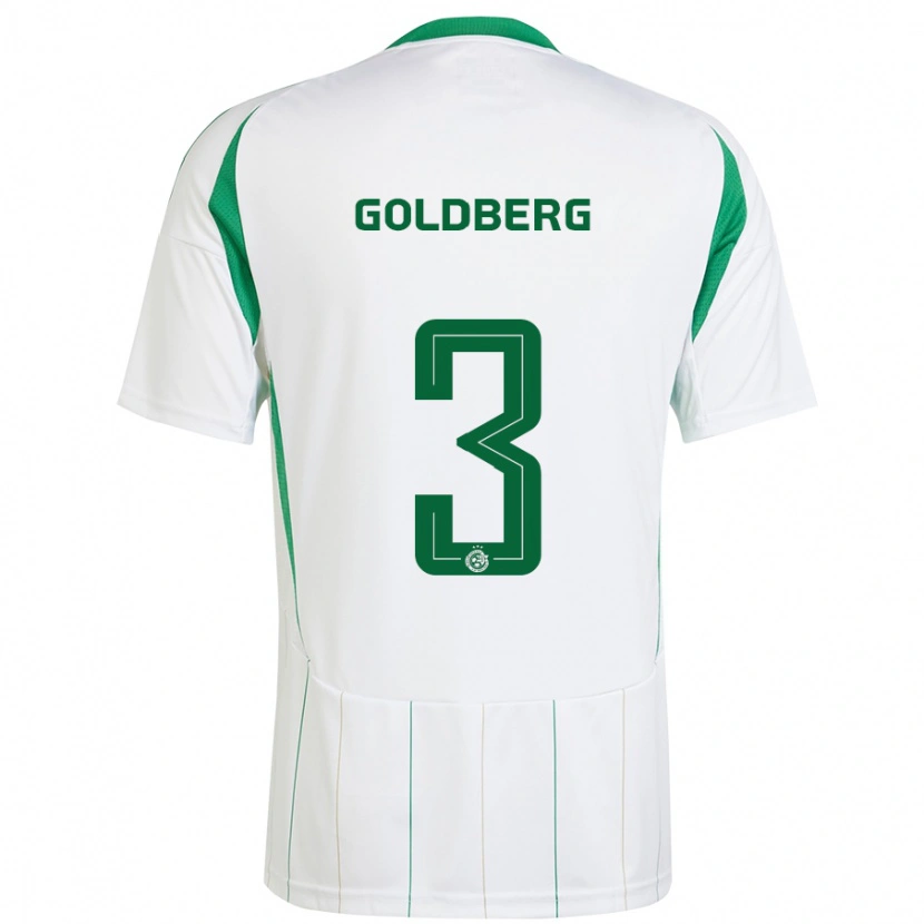 Danxen Homme Maillot Shon Goldberg #3 Blanc Vert Tenues Extérieur 2024/25 T-Shirt