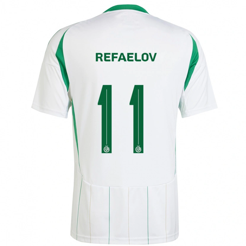 Danxen Homme Maillot Lior Refaelov #11 Blanc Vert Tenues Extérieur 2024/25 T-Shirt