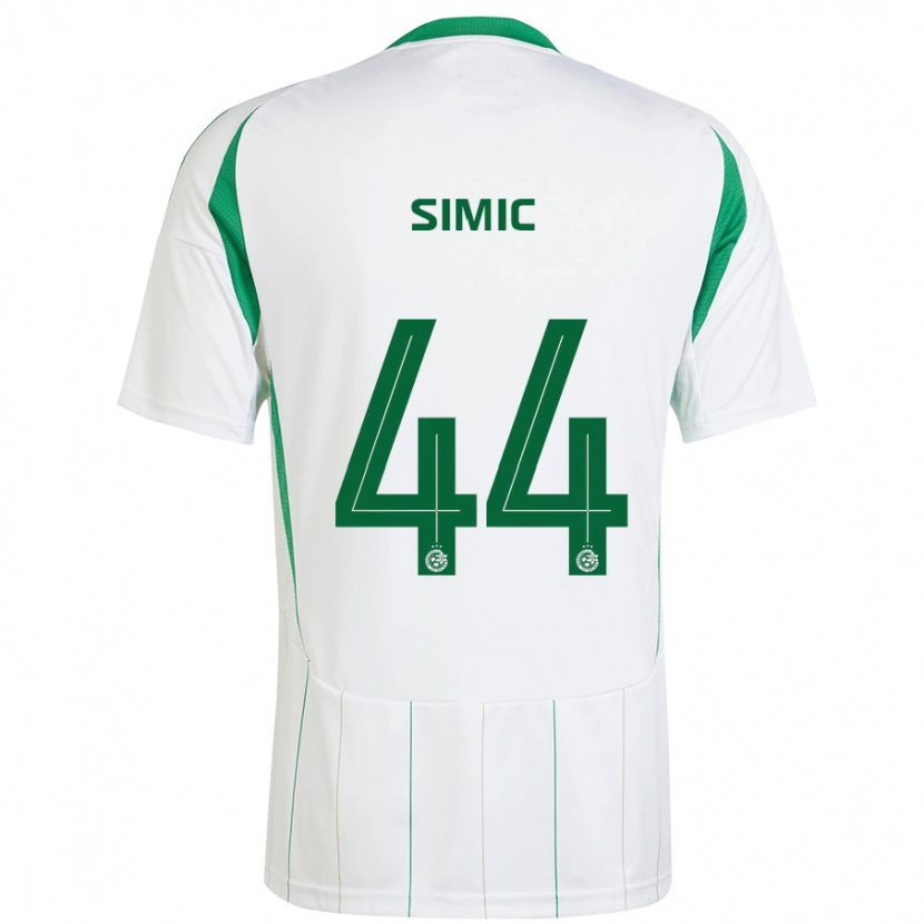 Danxen Homme Maillot Lorenco Simic #44 Blanc Vert Tenues Extérieur 2024/25 T-Shirt